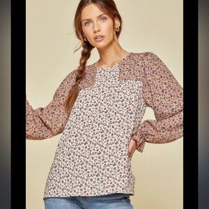 Andree by unit sienna babydoll blouse size medium